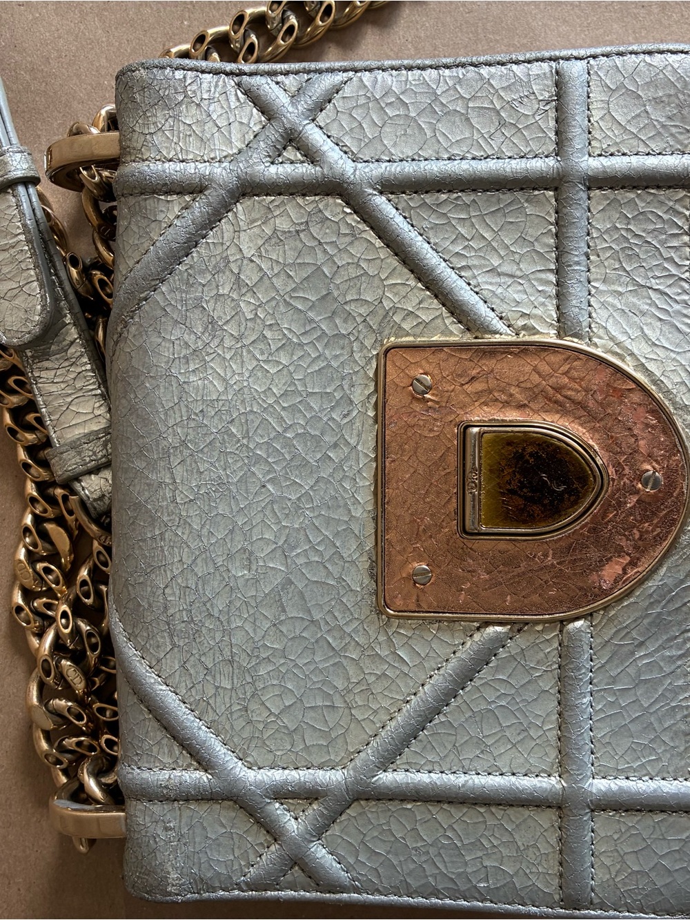 Dior Diorama Crackled Leather Flap Bag - Picture 5 of 9
